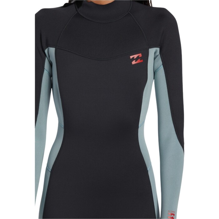 2024 Billabong Womens Foil 4/3mm Back Zip Wetsuit ABJW100185 - Washed Black